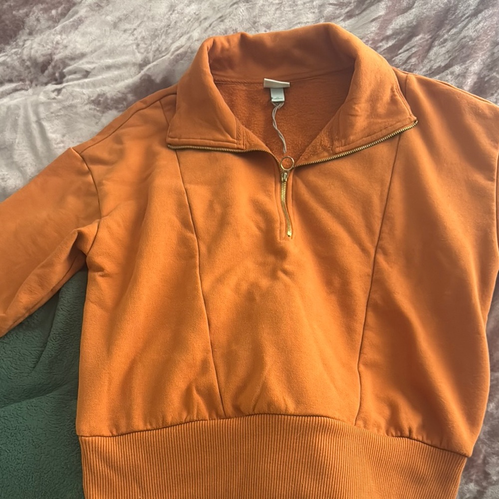 Orange Half-Zip Pullover